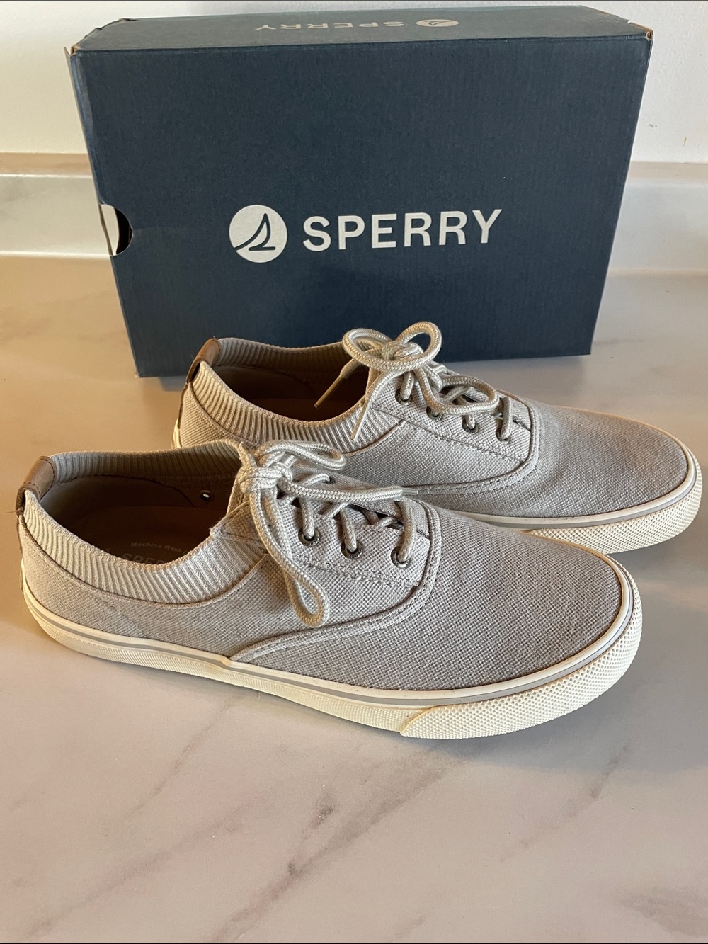 Sperry Striper II Knit Grey Size 8.5